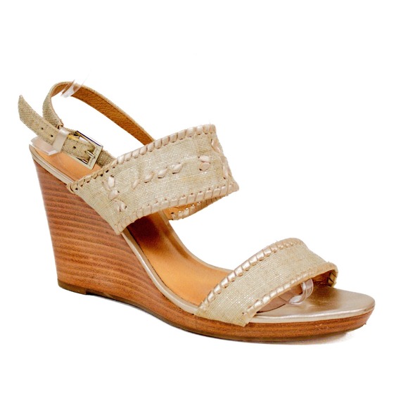 Jack Rogers Vanessa Stacked Wedge Sandals Open Toe Shoes Women's Size 10 M - Picture 1 of 11